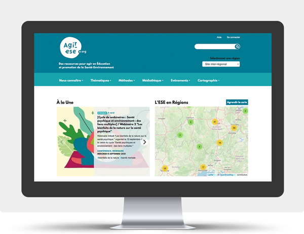 site internet de la plateforme Agir-ese.org, sur l'Éducation et la promotion de la Santé-Environnement 