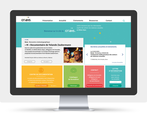 Page d'accueil du site web du Criavs 